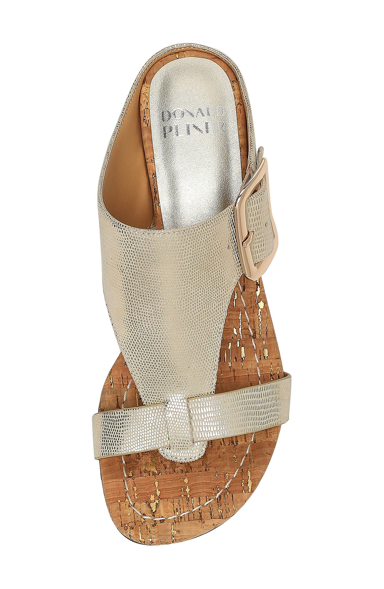 Vine Buckled Wedge Sandal, Alternate, color, PLATINO