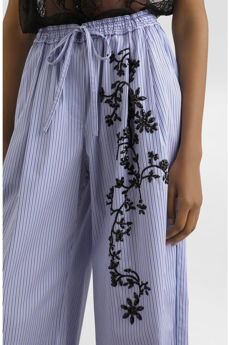 Embroidered Wide Leg Poplin Pants, Alternate, color, S8400 EMBROIDERED