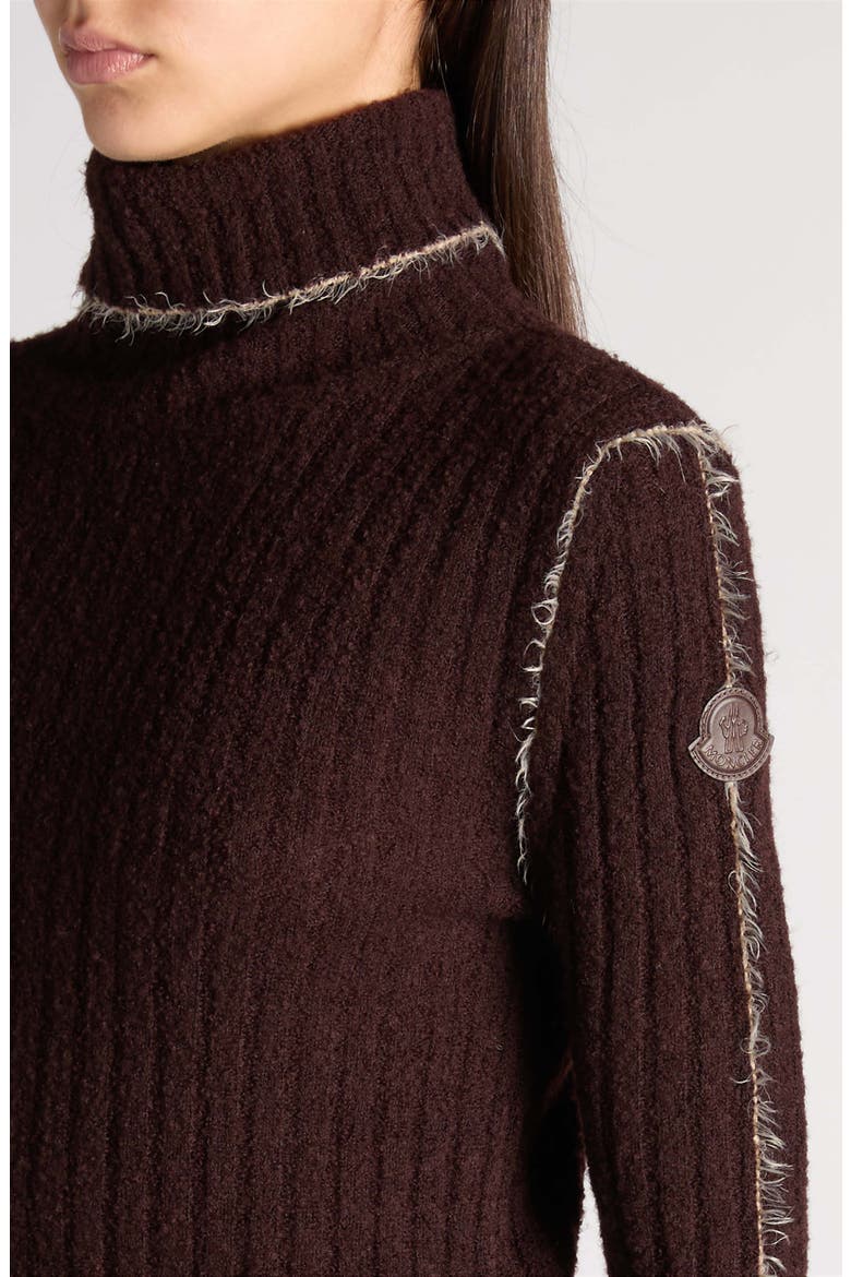 Virgin Wool Turtleneck Sweater, Alternate, color, BROWN