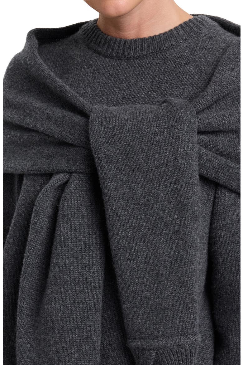 Crewneck Cotton Shrug Sweater, Alternate, color, CHARCOAL GREY