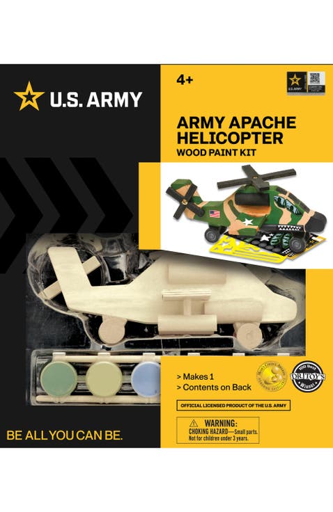 US Army Apache Helicopter Wood Craft Kit