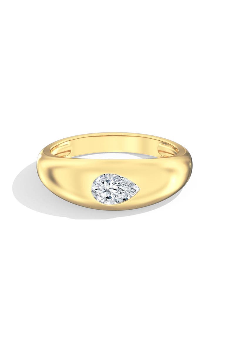 Pear Domed Lab Diamond Ring in 14K, Main, color, Yellow Gold