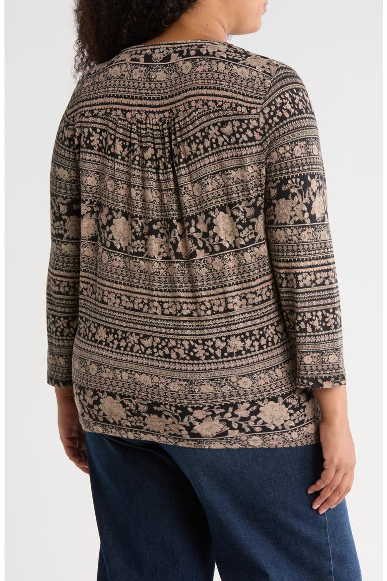 Printed Long Sleeve Tunic Top, Alternate, color, BLACK MULTI