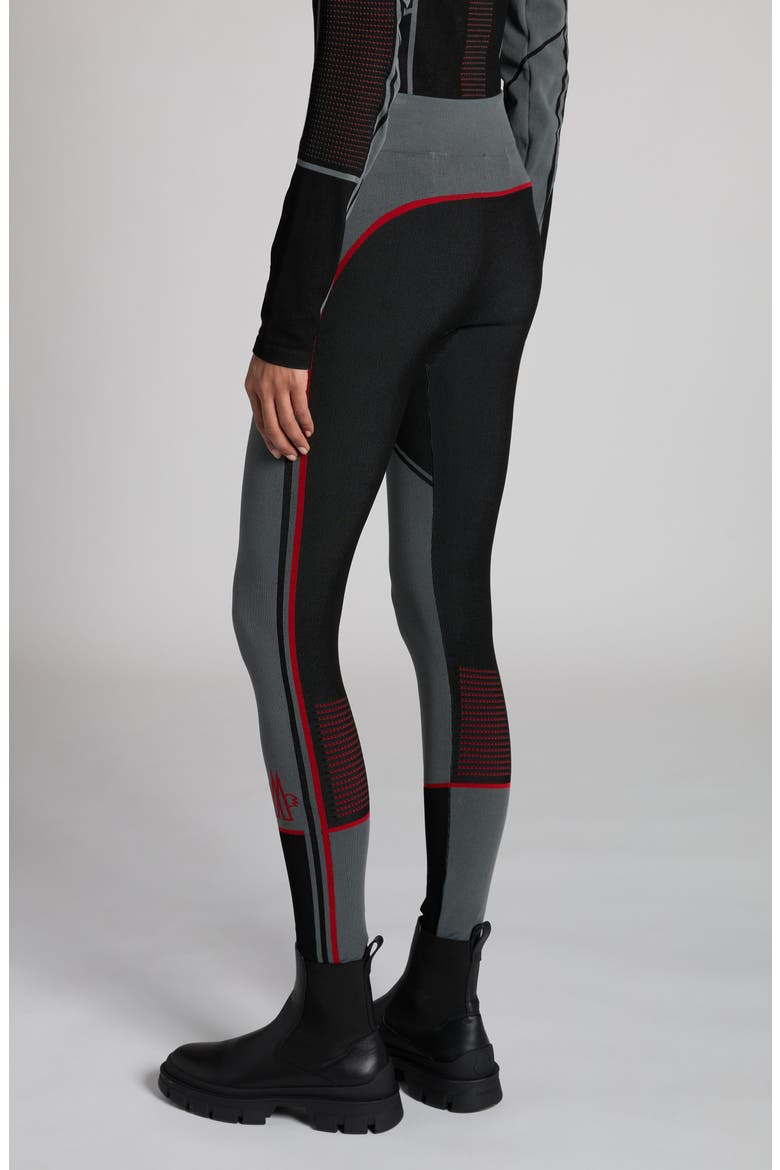 Logo High Waist Rib Sweater Leggings, Alternate, color, BLACK