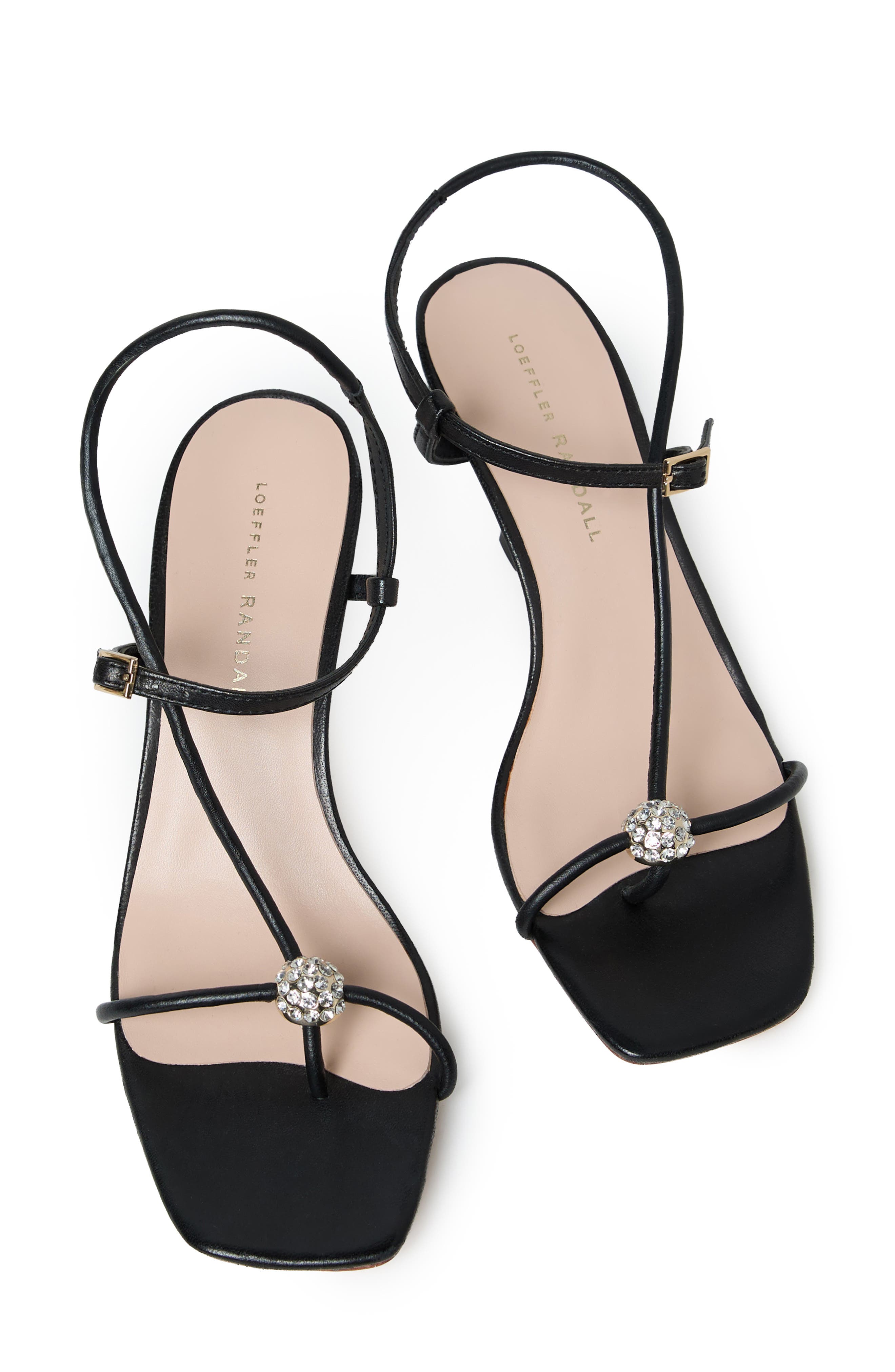 Loeffler Randall Triana Slingback Sandal, Alternate, color, Black/ Gold Crystal