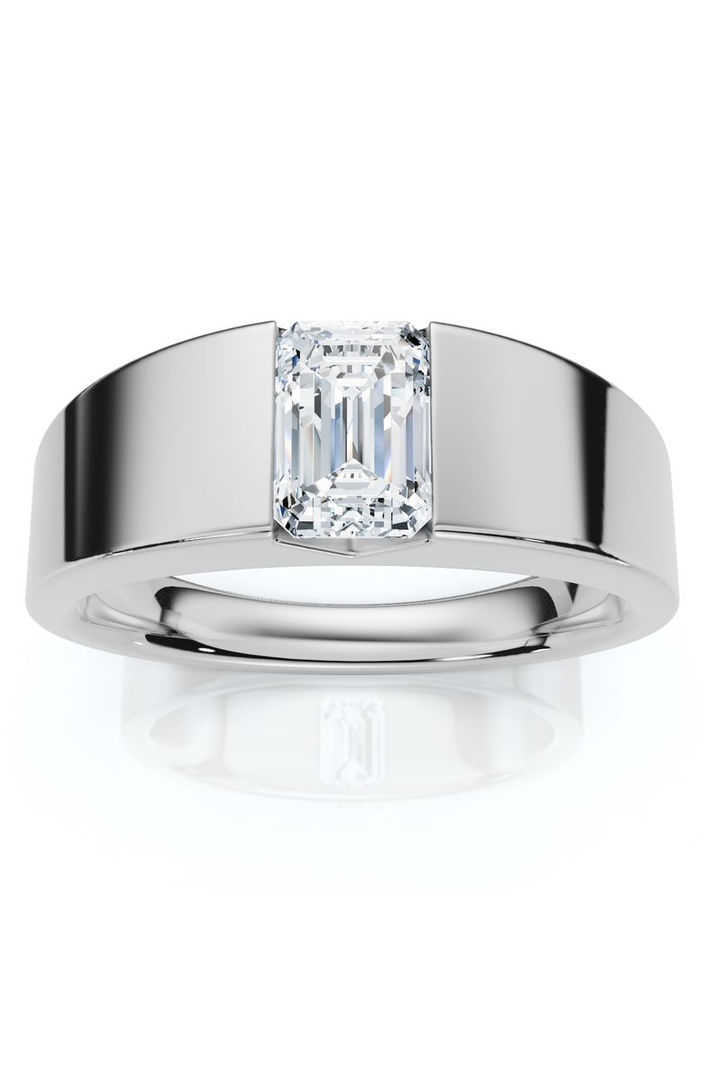 Bliss Diamond Men's 1Ct Emerald Cut Diamond Wedding Anniversary Ring 14k Gold or Platinum, Main, color, 