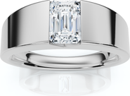 Bliss Diamond Men's 1Ct Emerald Cut Diamond Wedding Anniversary Ring 14k Gold or Platinum