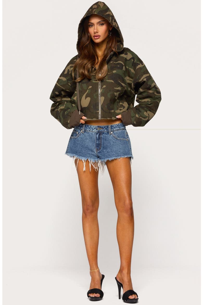 Blanche Camo Hooded Jacket, Alternate, color, OLIVE