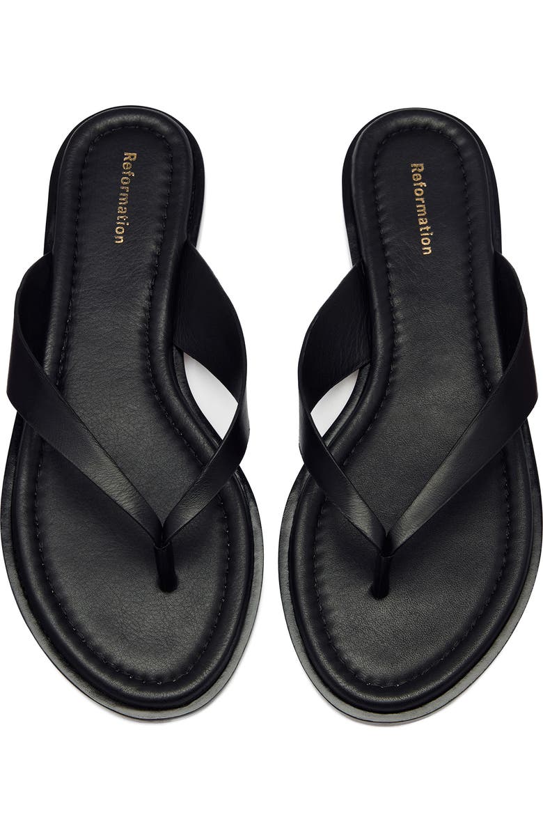 Reformation Jessie Flip Flop, Alternate, color, Black Leather