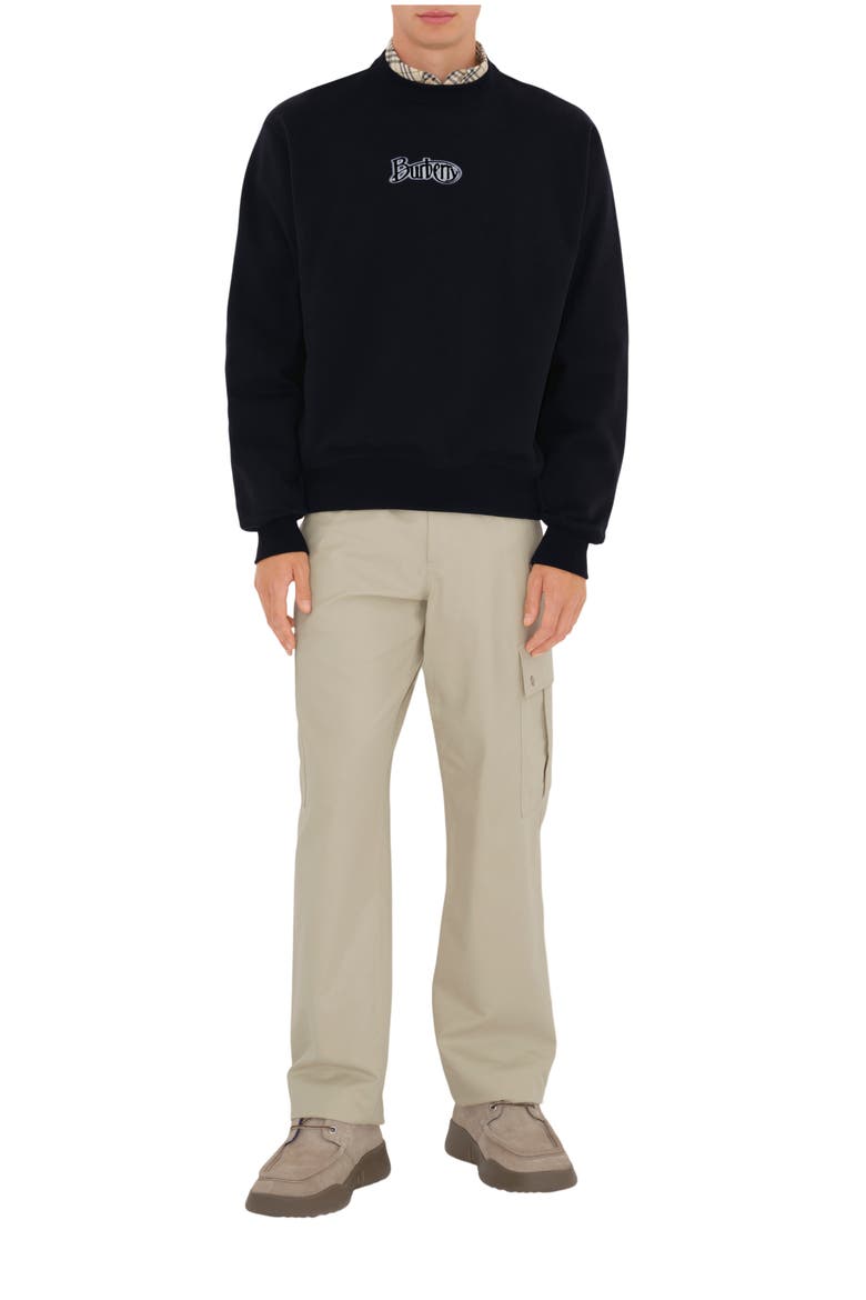Logo Cotton Blend Sweatshirt, Main, color, Coal