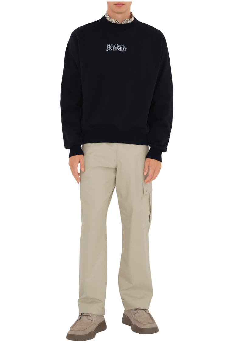 Burberry Logo Cotton Blend Sweatshirt, Main, color, 