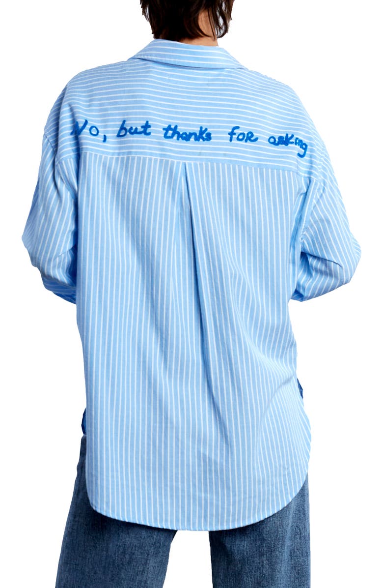 Billy T No But Thanks Stripe Button-Up Shirt, Alternate, color, Blue Prep Stripe
