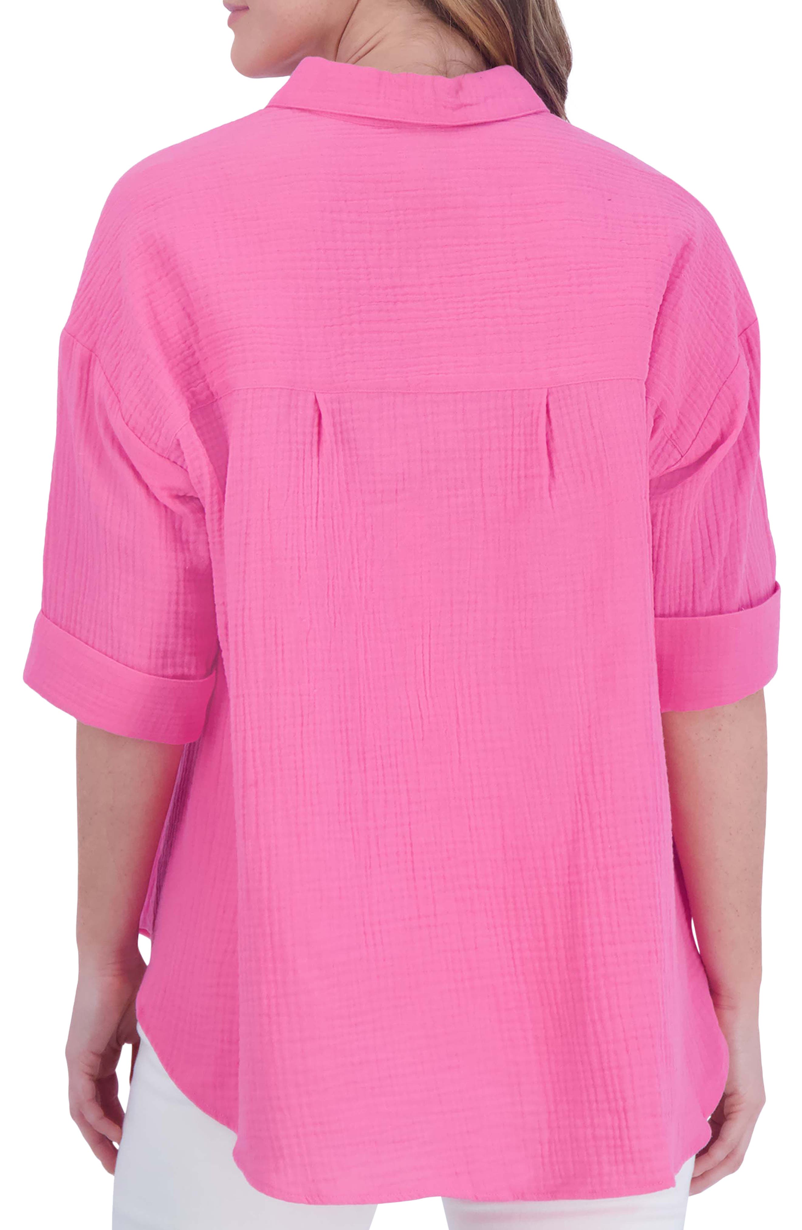 Joanna Cotton Gauze Button-Up Shirt - image 2