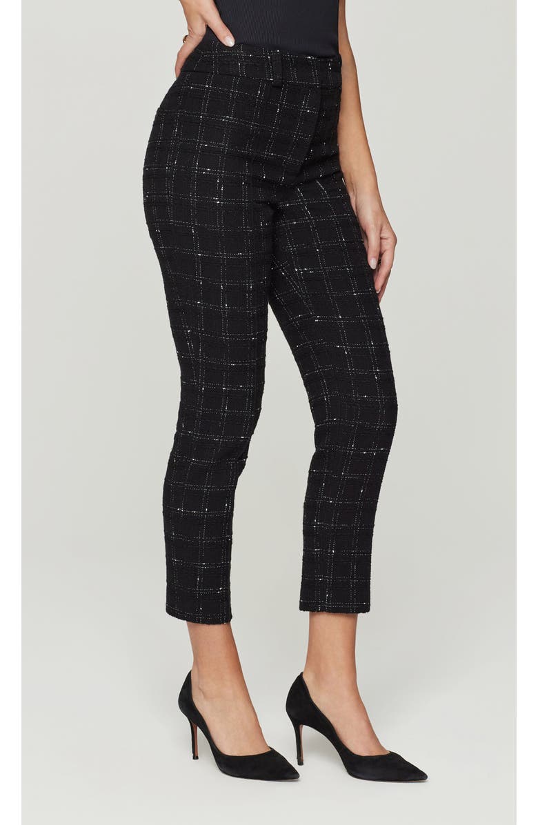 Generation Love Tula Windowpane Tweed Pants, Alternate, color, Black/White