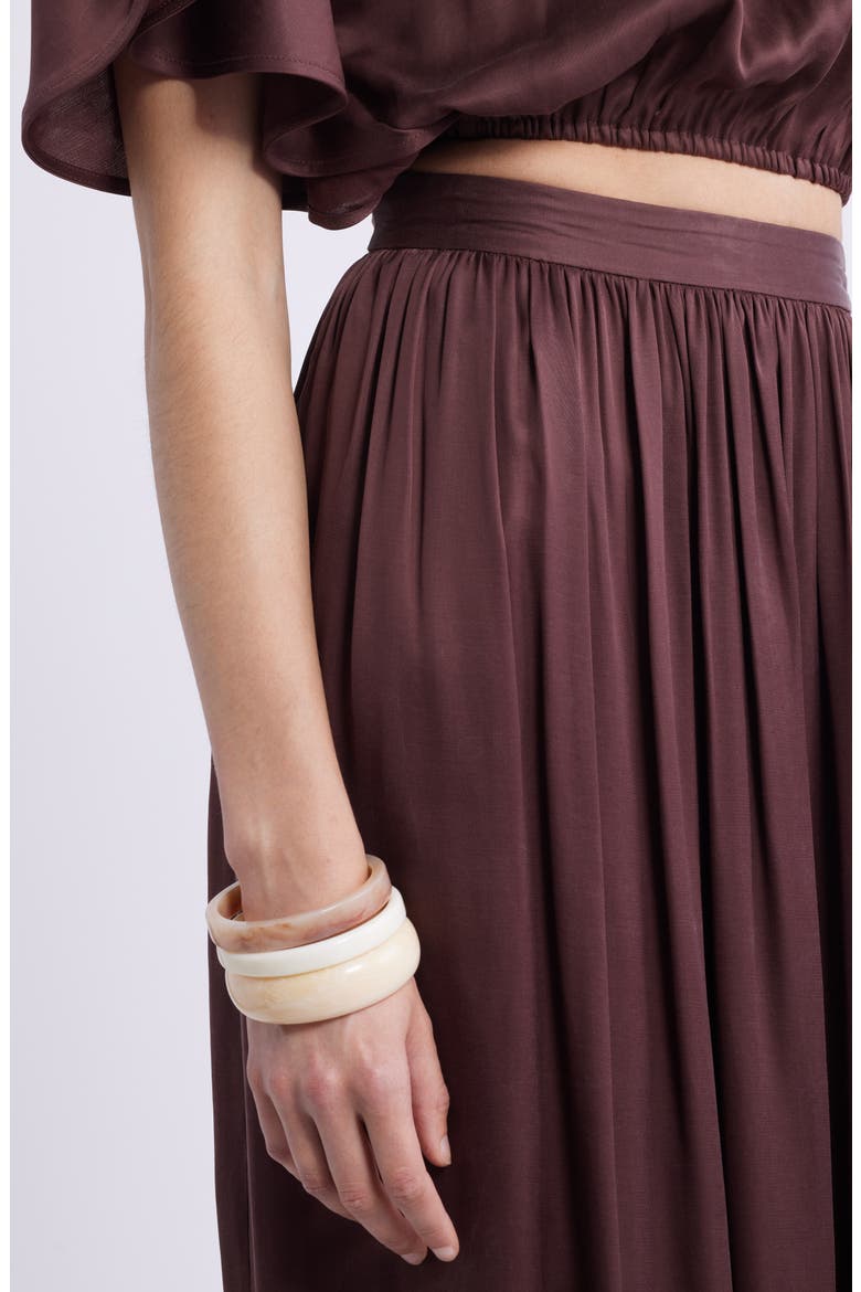 Gathered Midi Skirt, Alternate, color, BROWN MALICACIA