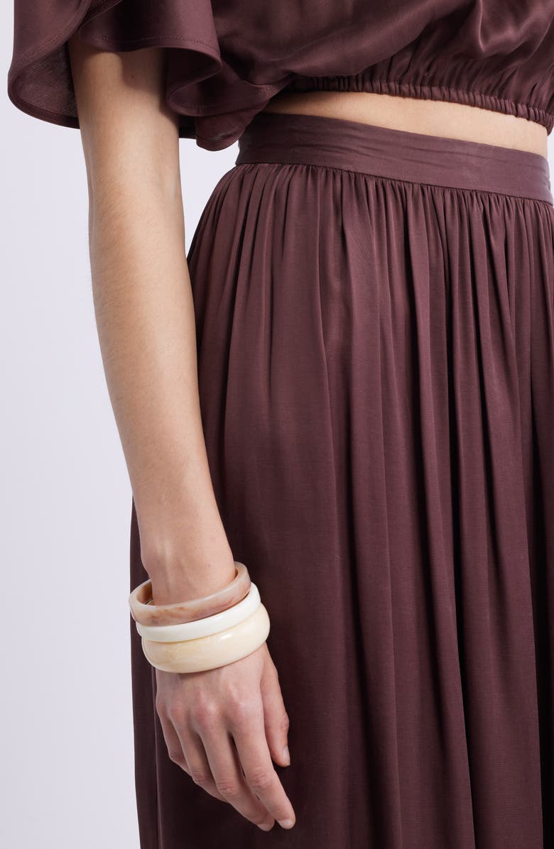 Nordstrom Gathered Midi Skirt, Alternate, color, Brown Malicacia