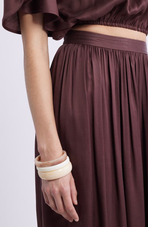 Nordstrom Gathered Midi Skirt In Brown