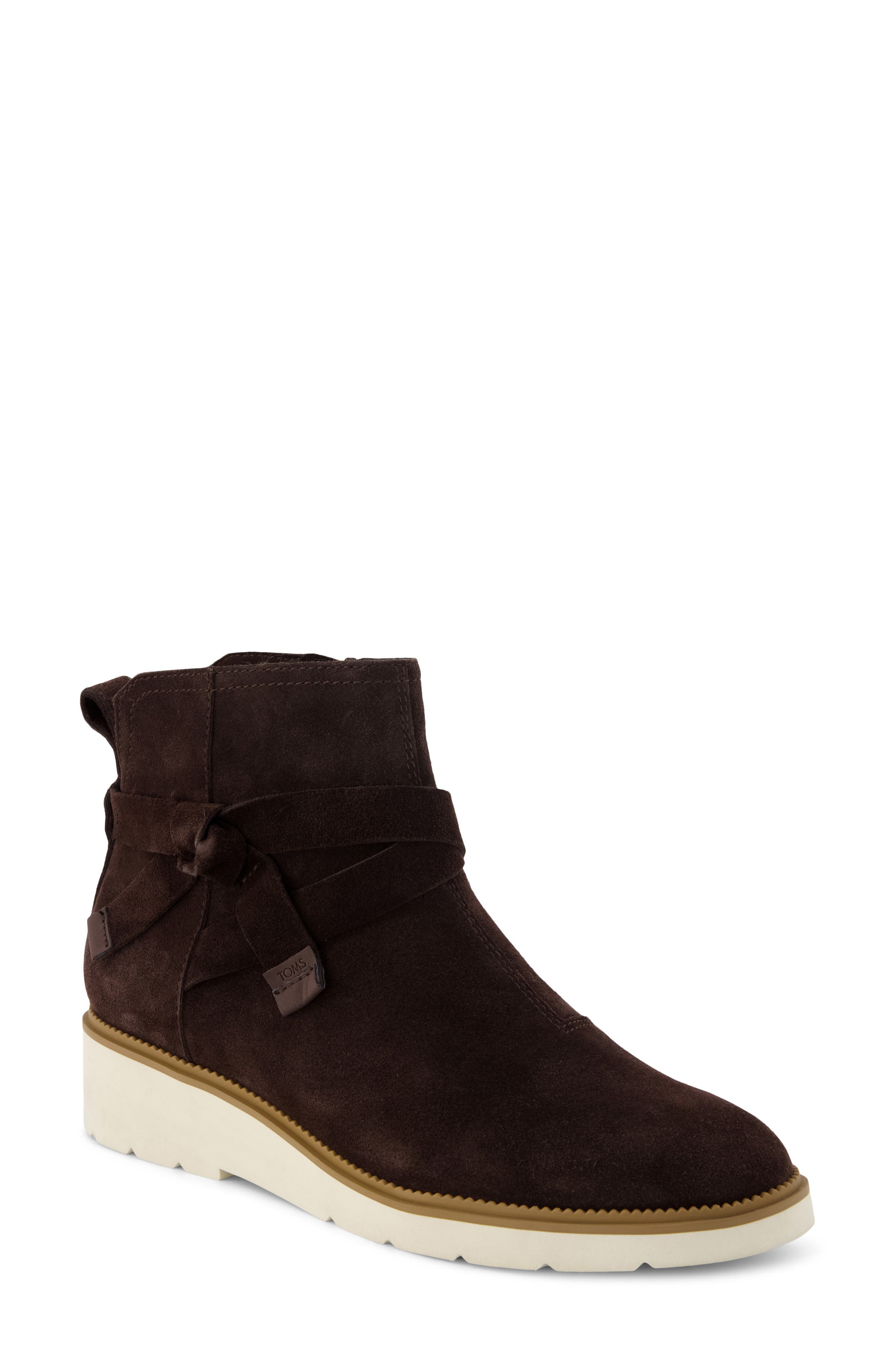 Water-Resistant Bootie, Main, color, DARK BROWN