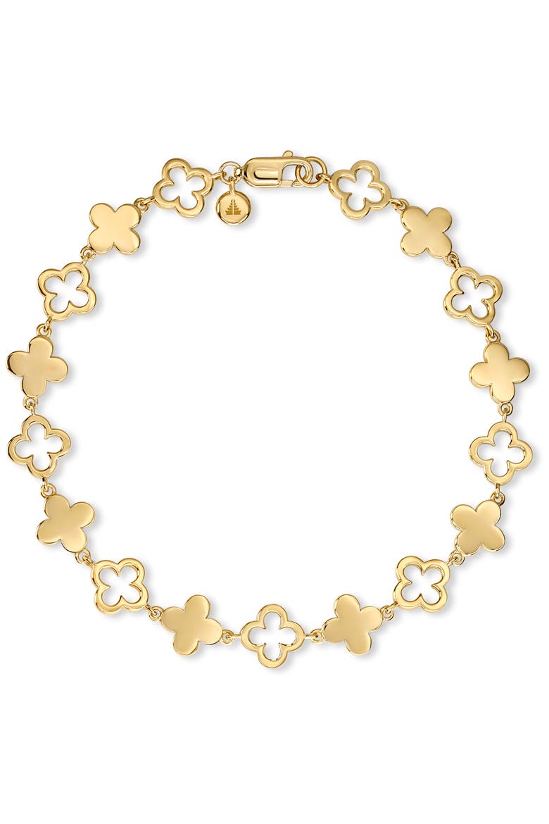 Clover Chain Bracelet in Gold Plated Sterling Silver, 8mm, Main, color, Yellow Gold