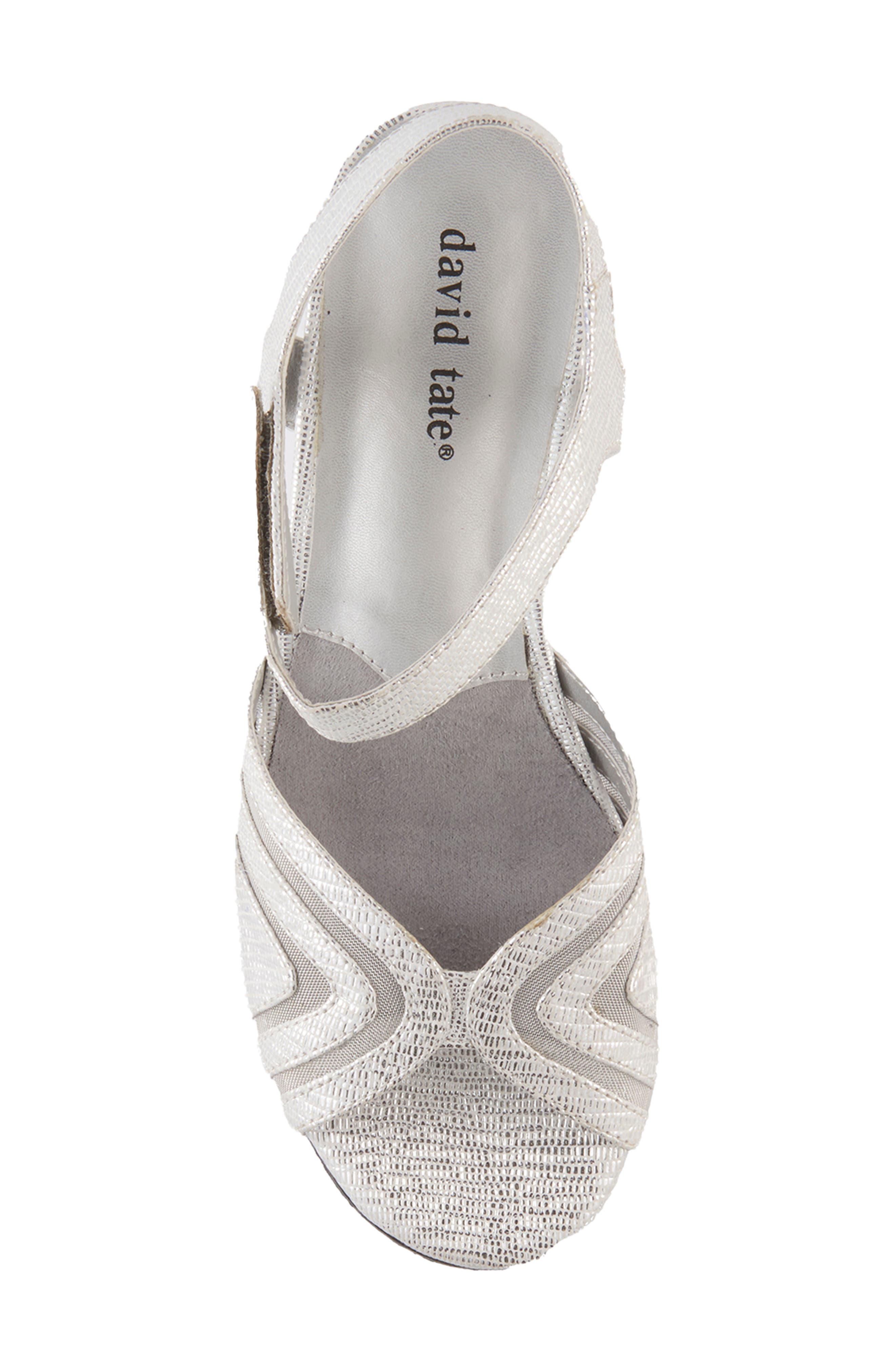 Abano Faux Leather Wedge Sandal, Alternate, color, SILVER PRINT