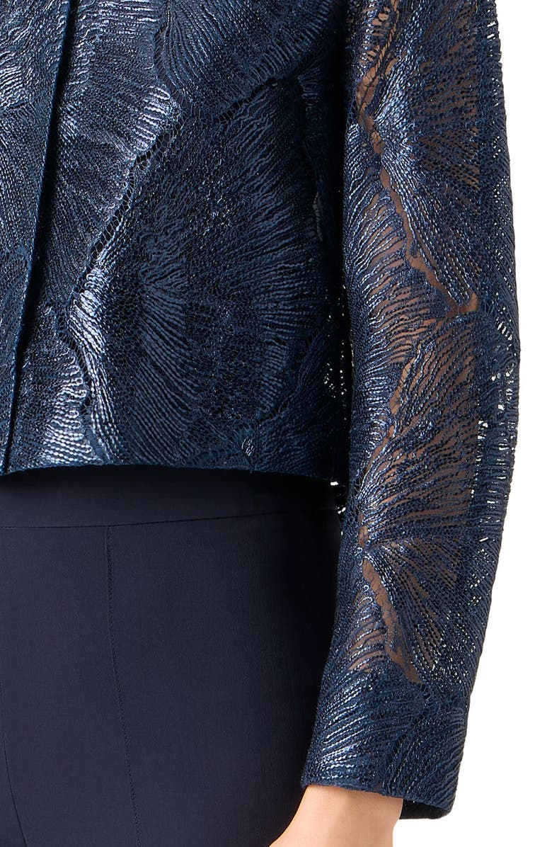 Akris Haron Sea Fan Lace Jacket, Alternate, color, Navy