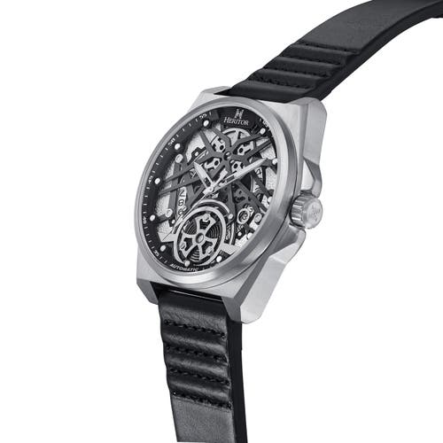 Heritor Automatic Romero Leather-band Watch In Black
