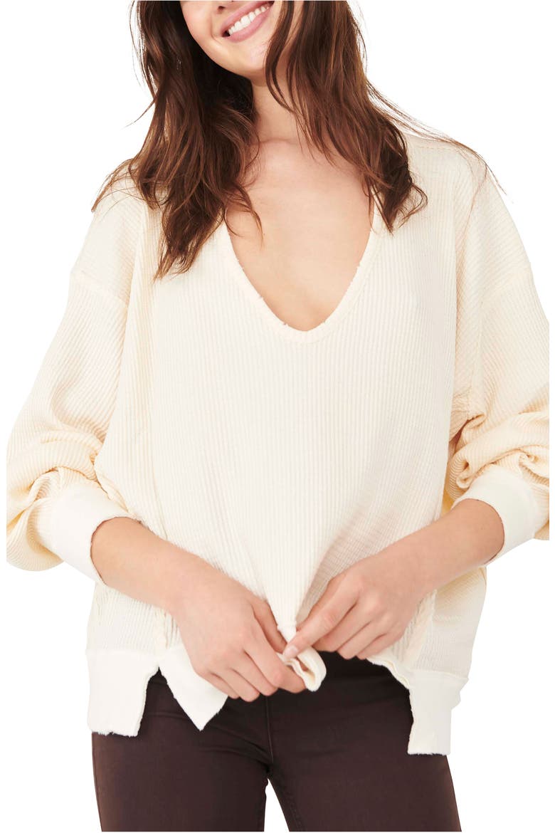 We the Free Women's We the Free Buttercup Oversize Thermal Top, Main, color, ECRU
