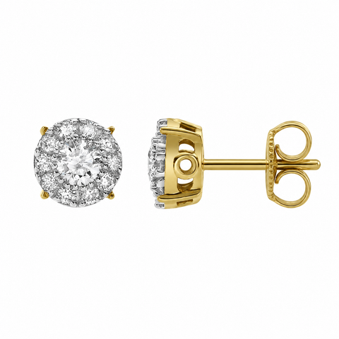 Blazers S 14K Gold Diamond Stud Earrings - 0.25ct.