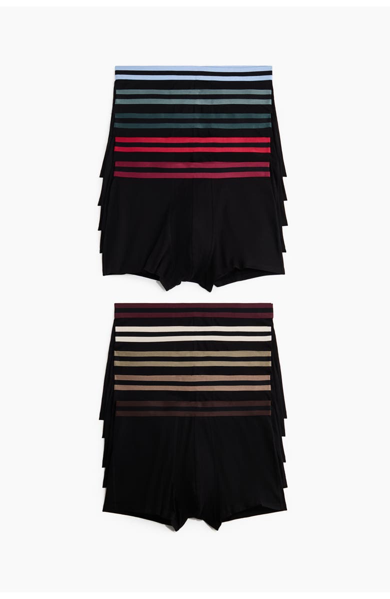 H&M 10-pack cotton short boxer briefs, Alternate, color, Black/Brown