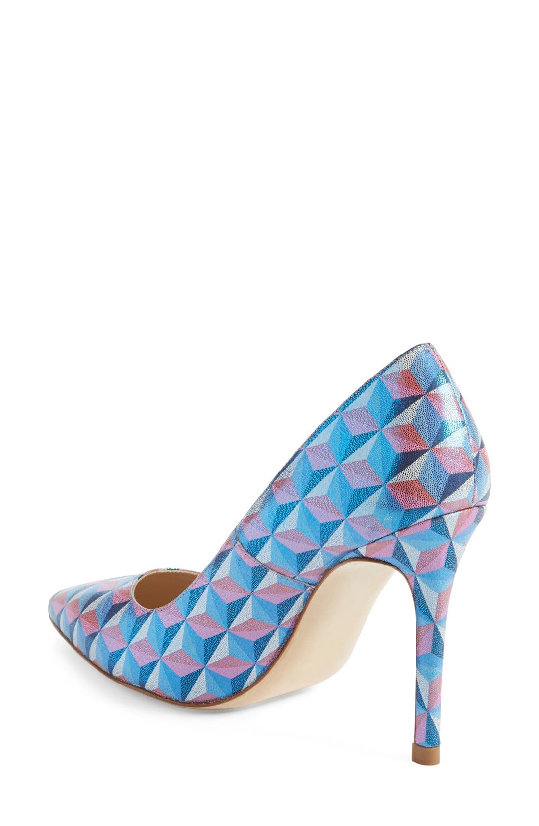 L.K. Bennett 'Fern' Pointy Toe Pump, Alternate, color, MULTI PRINT BLUE