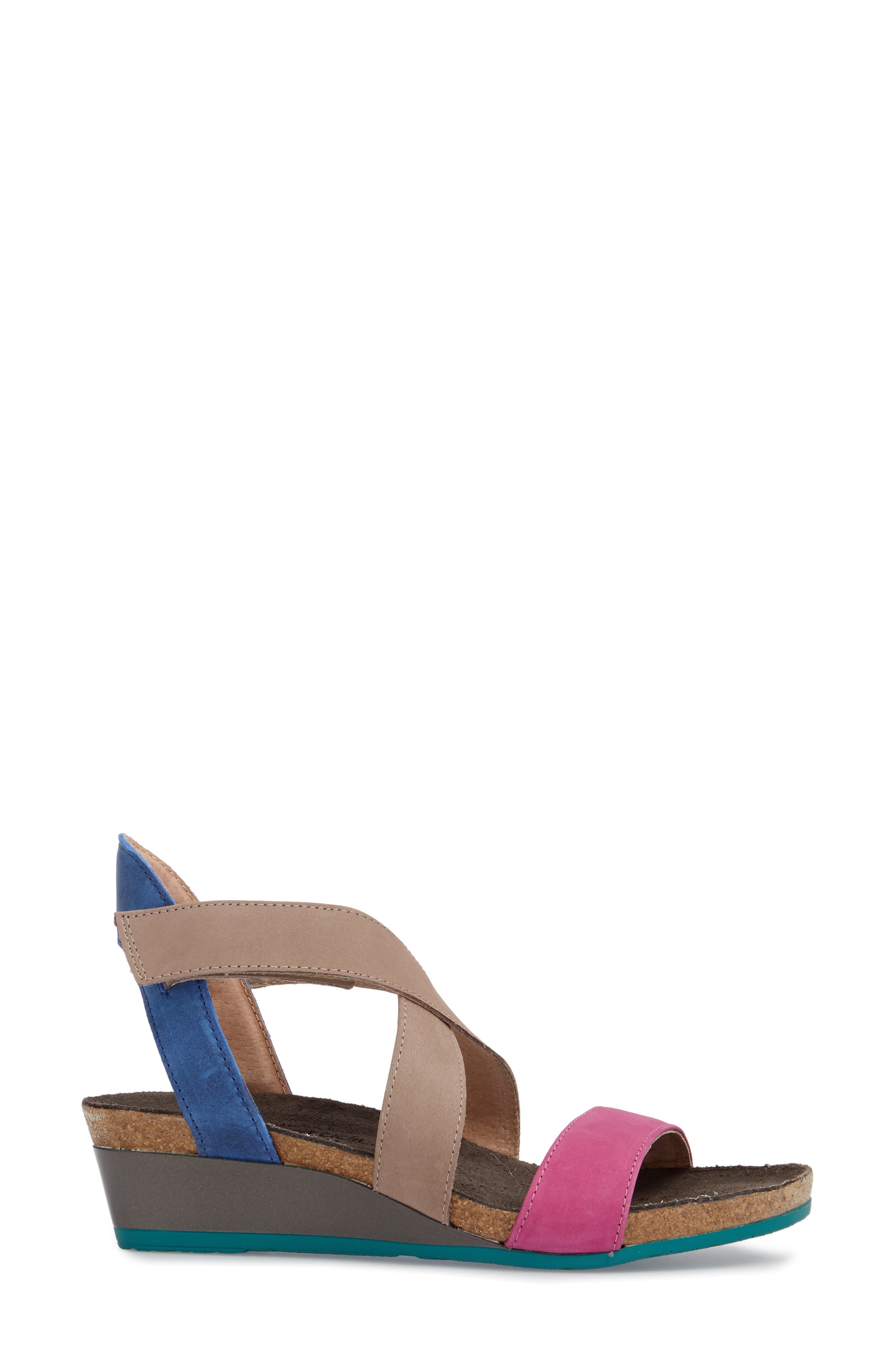 Vixen Wedge Sandal, Alternate, color, PINK PLUM NUBUCK