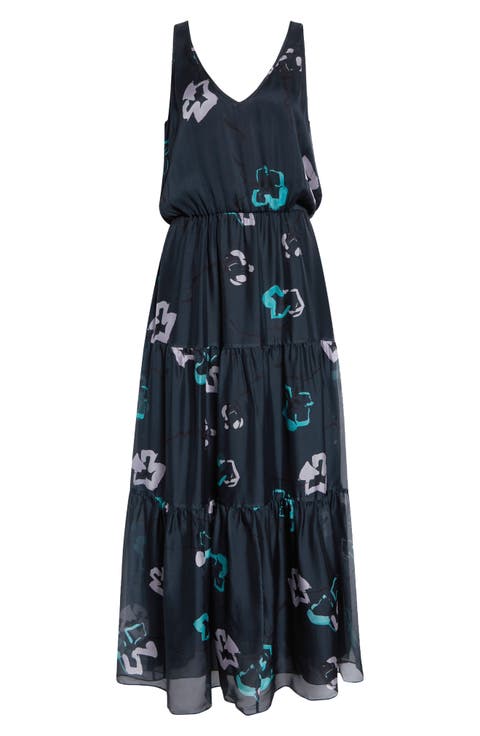 Silk Tiered Midi Dress
