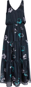 Emporio Armani Silk Tiered Midi Dress