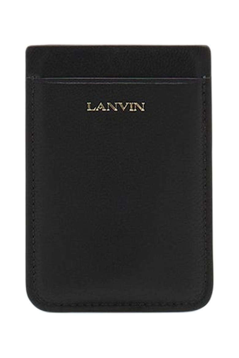 Magnetic Leather Cardholder, Main, color, Black
