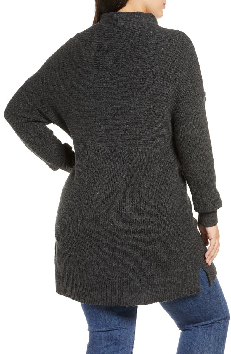 Caslon<sup>®</sup> Mix Rib Cotton Blend Tunic Sweater, Alternate, color, 