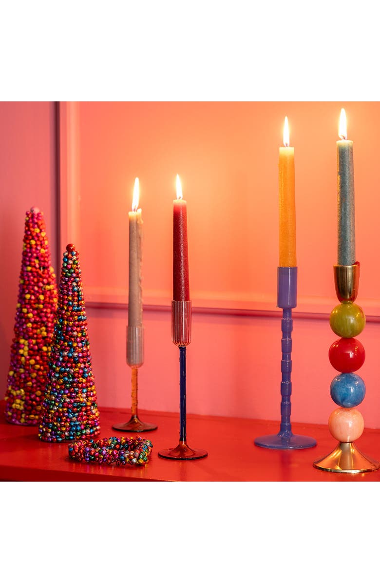 Zsa Zsa Zsu Nanjing  Borosilicate Glass Candlestick Set Of 2, Alternate, color, Blue