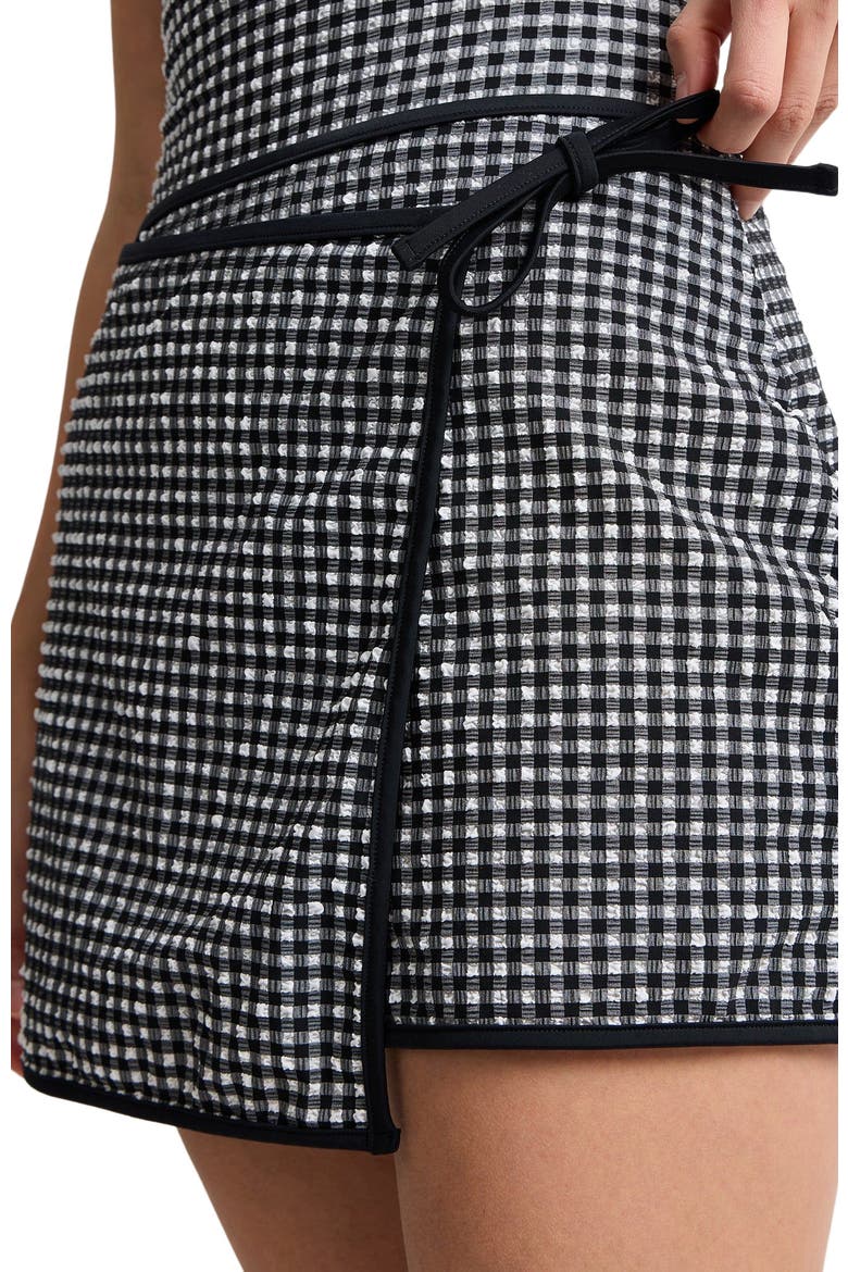 Mini Wrap Skirt, Alternate, color, Black/White