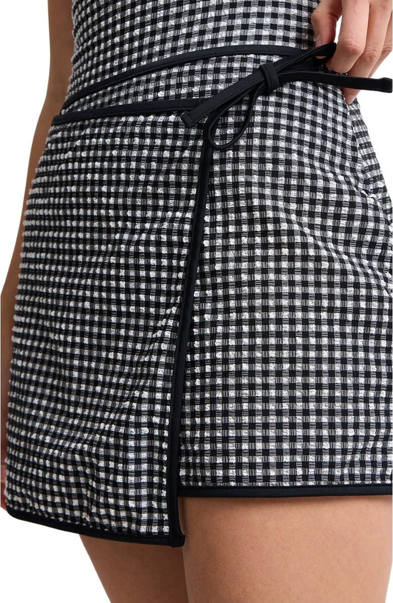 Onia Mini Wrap Skirt, Alternate, color, Black/White