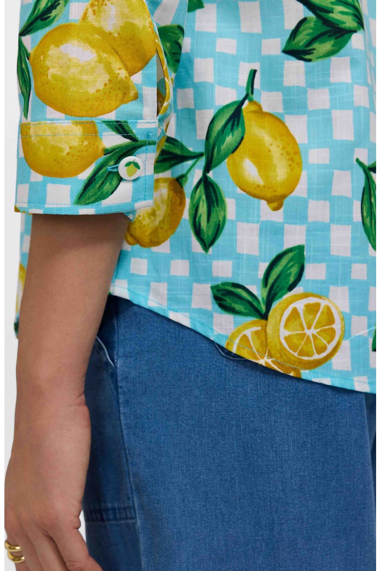 Hampton Lemon Linen Blend Shirt, Alternate, color, BLUE MULTI