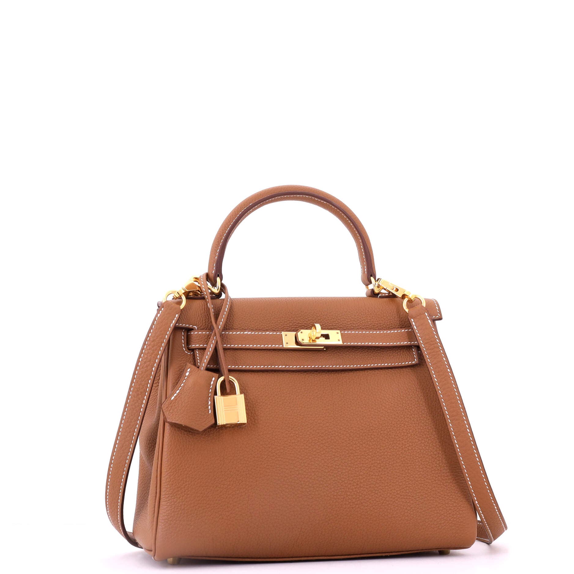 Kelly Handbag Brown Togo with Gold Hardware 25, Alternate, color, Metallic Gold