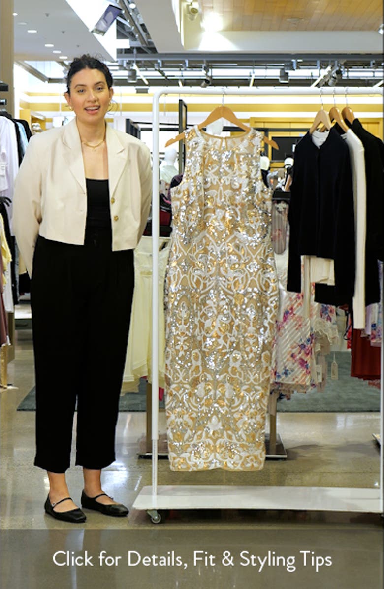 Helena Sequin Floral Cocktail Dress, sales video thumbnail