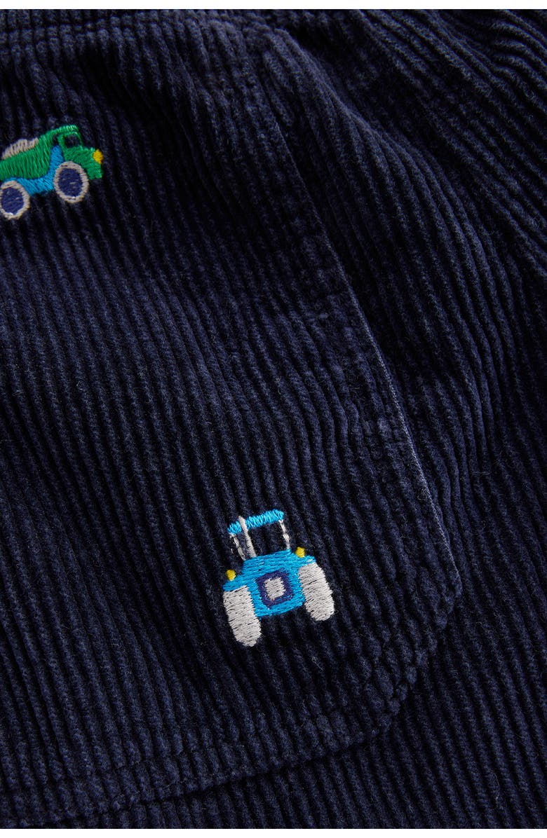 Mini Boden Kids' Construction Embroidered Corduroy Pull-On Pants, Alternate, color, Construction Embroidery