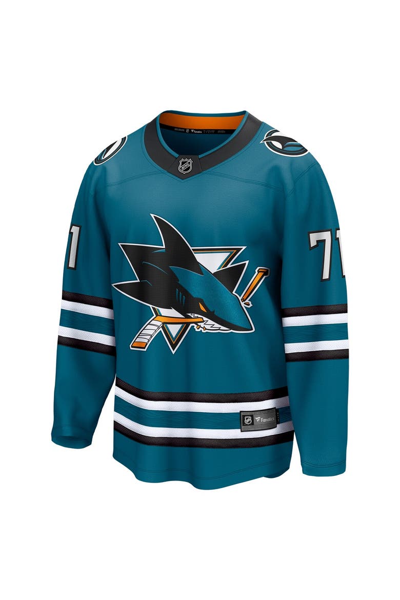 Men's Fanatics Macklin Celebrini Teal San Jose Sharks  Home Breakaway Jersey, Alternate, color, Teal