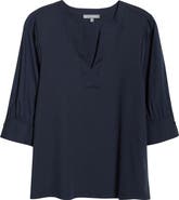 Wit & Wisdom Mixed Media Puff Sleeve Top