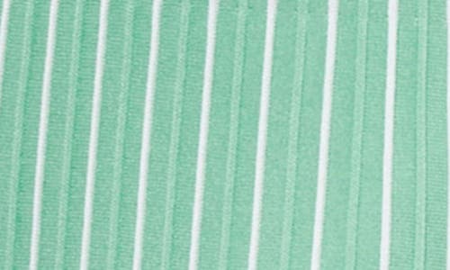 Ming Wang Modern Fit Stripe A-line Knit Dress In Green