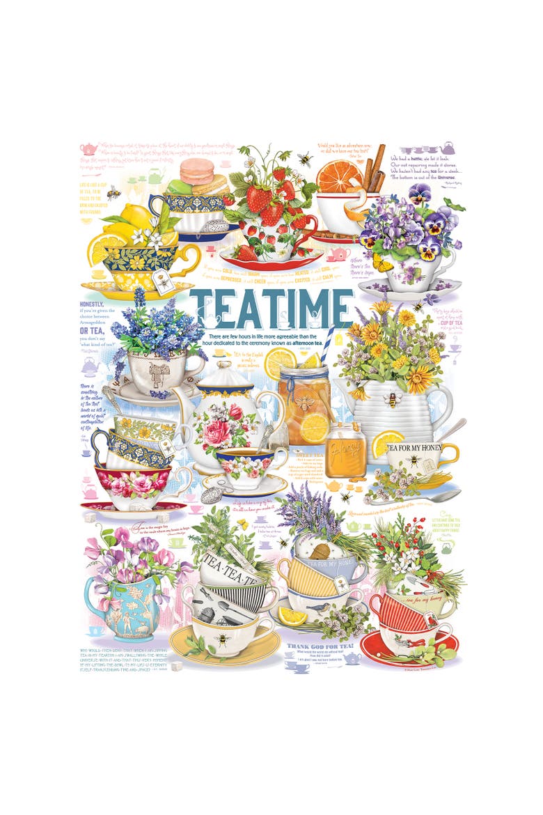 1000 Piece Puzzle Tea Time Reference Poster Included, Alternate, color, Multicolored