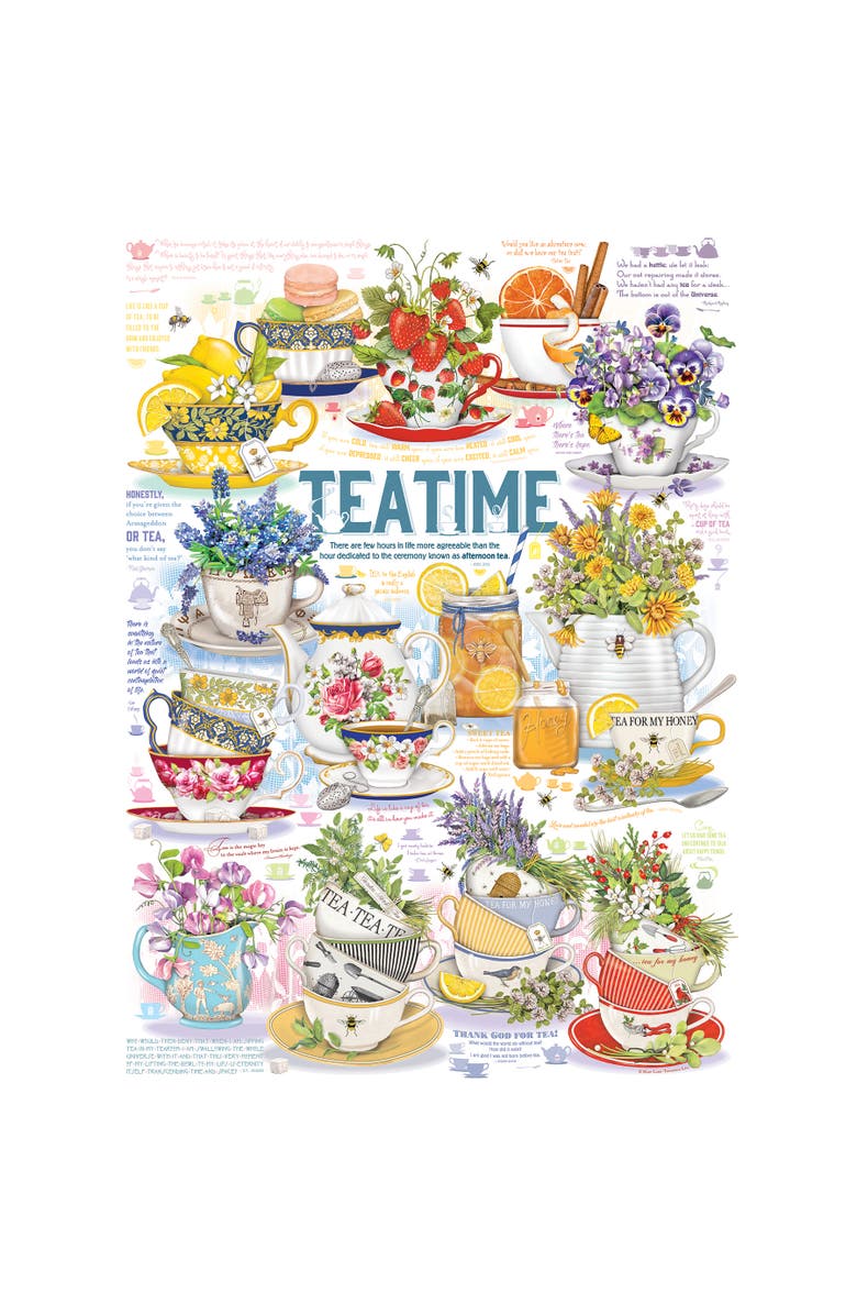 Cobble Hill 1000 Piece Puzzle Tea Time Reference Poster Included, Alternate, color, Multicolored