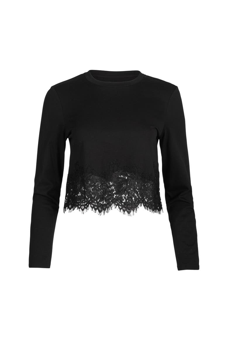 Tabitha Lace Combo Top, Alternate, color, Black