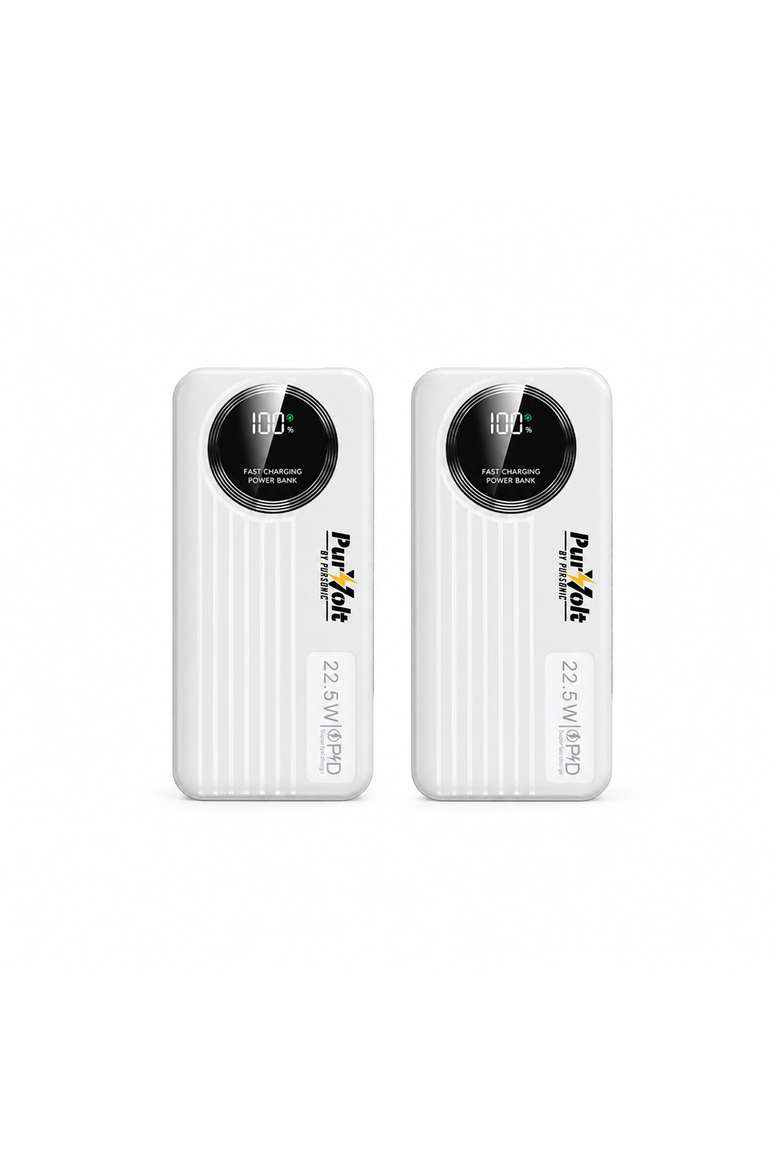 LED Fast Charging Power Bank 2-Pack, Main, color, White