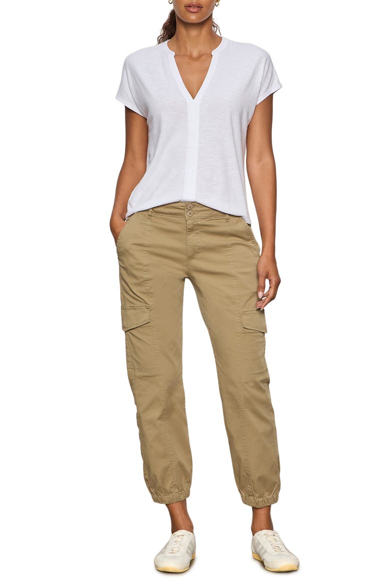 Rebel Crop Stretch Cotton Cargo Pants, Alternate, color, COVERT GREEN
